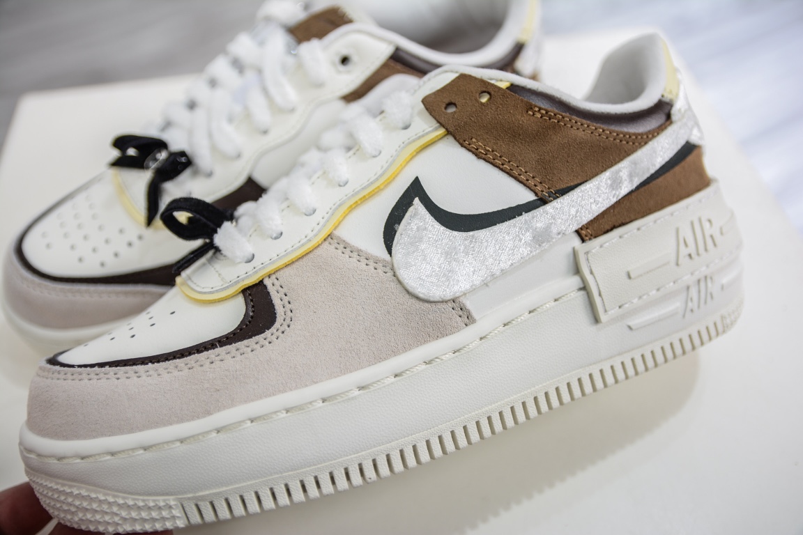 200 独家最强马卡龙 区别市面所有版本 Nike Air Force 1 Shadow 轻量增高低帮板鞋FB1857-111
