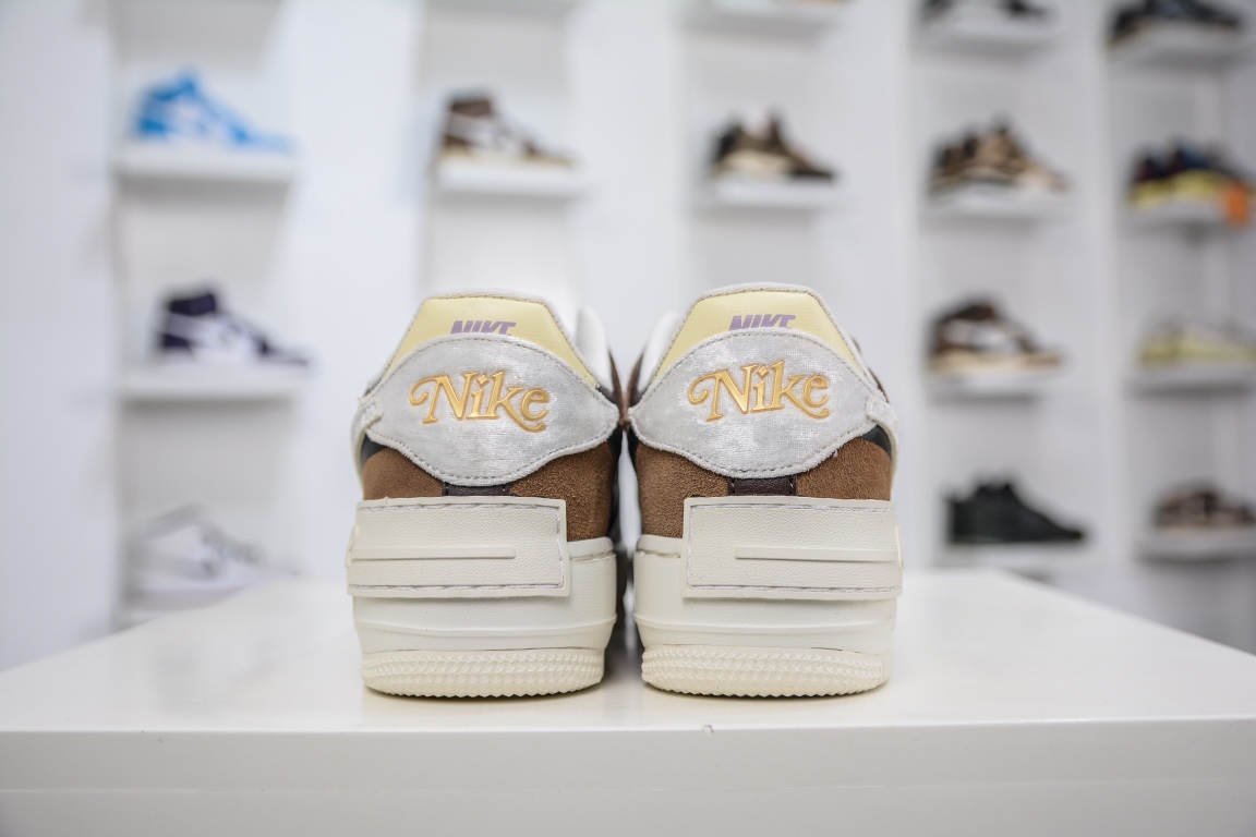 200 独家最强马卡龙 区别市面所有版本 Nike Air Force 1 Shadow 轻量增高低帮板鞋FB1857-111