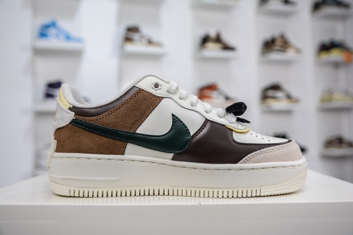 200 独家最强马卡龙 区别市面所有版本 Nike Air Force 1 Shadow 轻量增高低帮板鞋FB1857-111