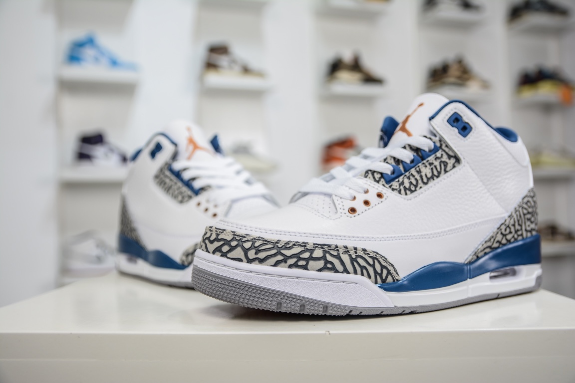 300 原装Air Jordan 3 Retro ”wizards” 奇才白蓝 CT8532-148