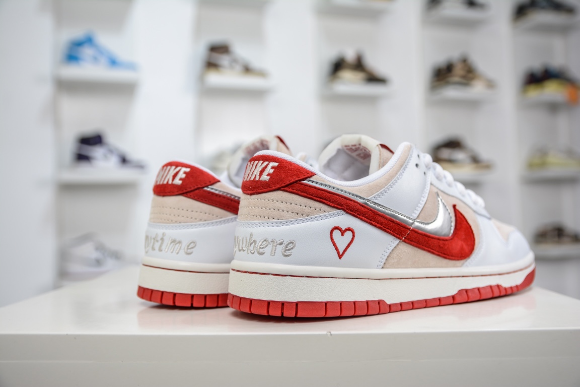 330 大厂NK SB Dunk Low”Valentine’s Day”扣篮系列板鞋“白灰红桃心情人节”CT2552-188