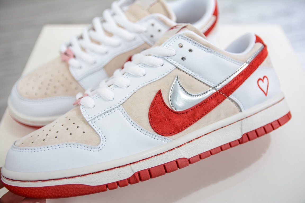 330 大厂NK SB Dunk Low”Valentine’s Day”扣篮系列板鞋“白灰红桃心情人节”CT2552-188