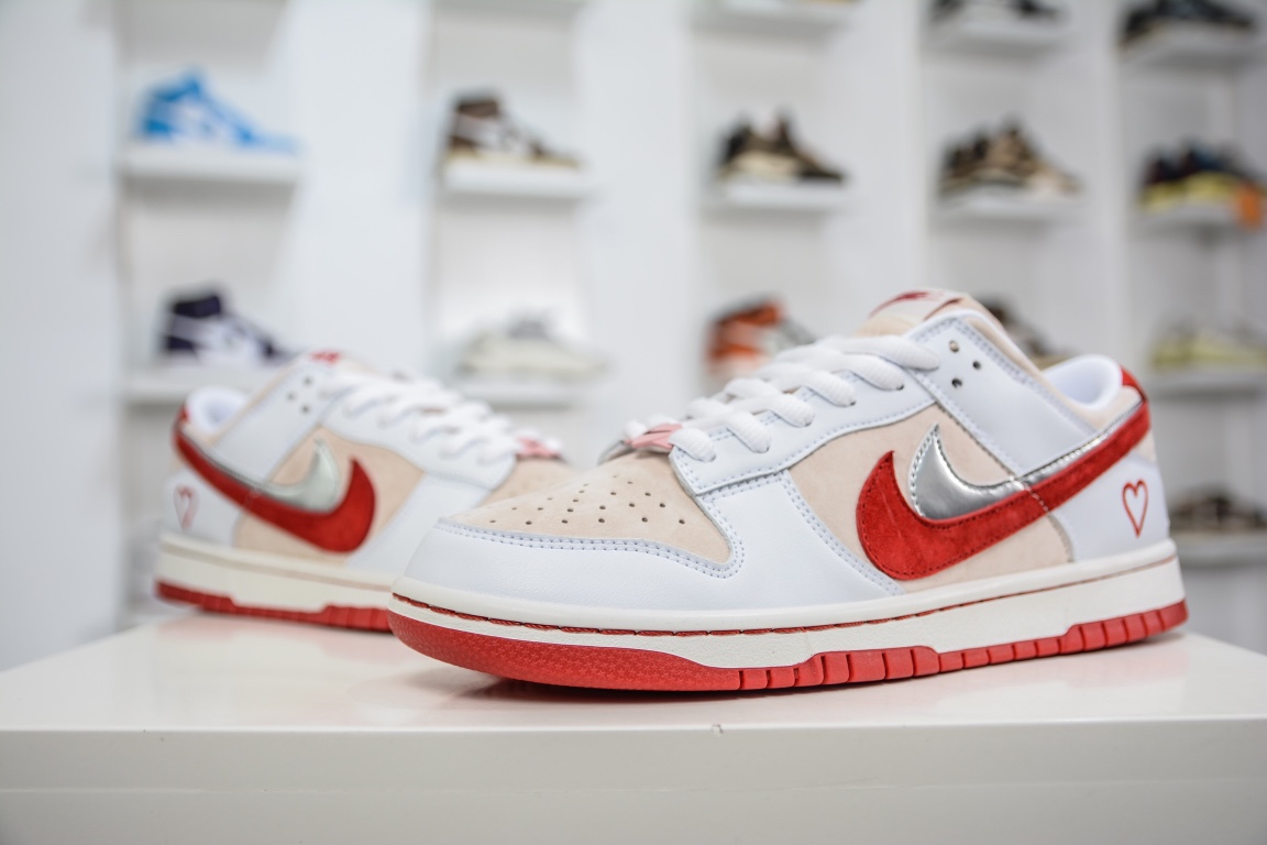 330 大厂NK SB Dunk Low”Valentine’s Day”扣篮系列板鞋“白灰红桃心情人节”CT2552-188