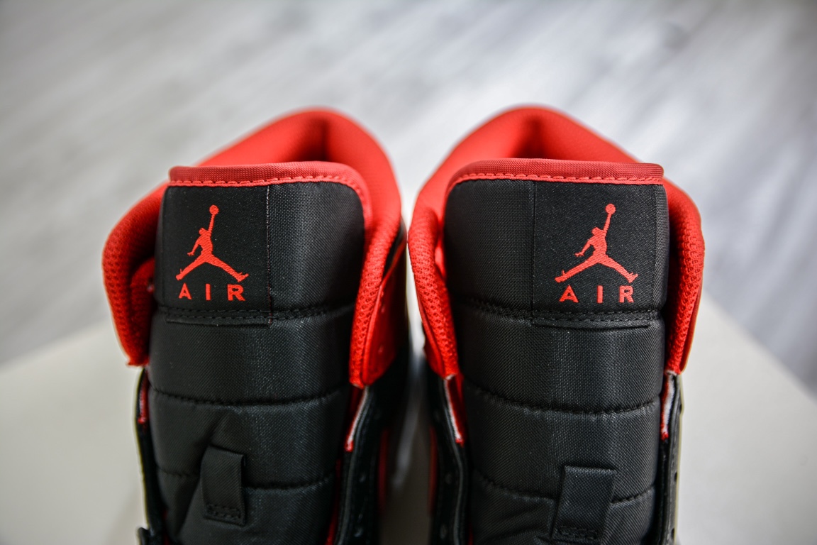 Passed version of Air Jordan 1 MID black and red DQ8426-060