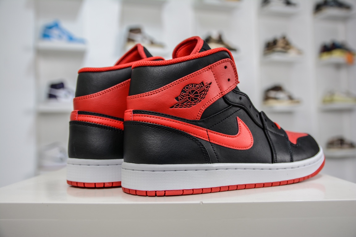 Passed version of Air Jordan 1 MID black and red DQ8426-060