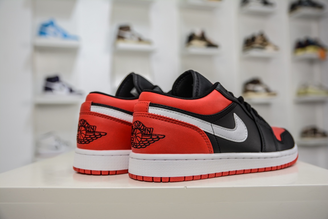 200 Air Jordan 1 Low 黑白红 553558-066