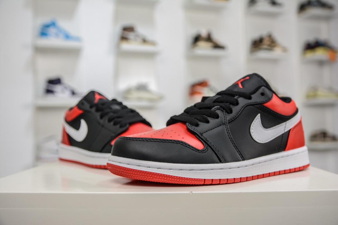 200 Air Jordan 1 Low 黑白红 553558-066