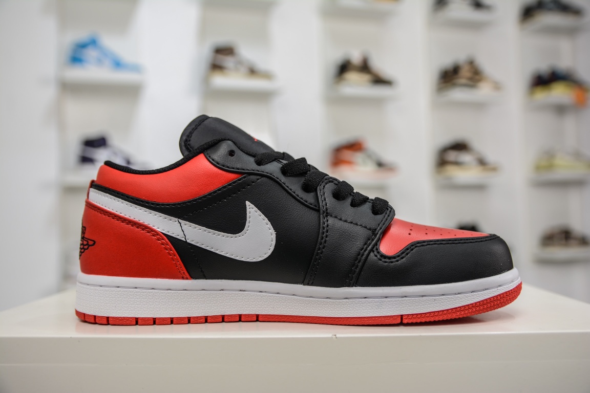 200 Air Jordan 1 Low 黑白红 553558-066