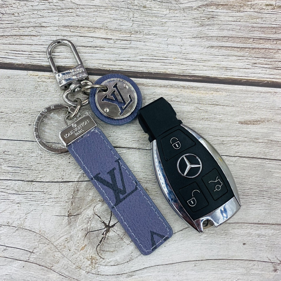 Engraved metal keychain, front view
