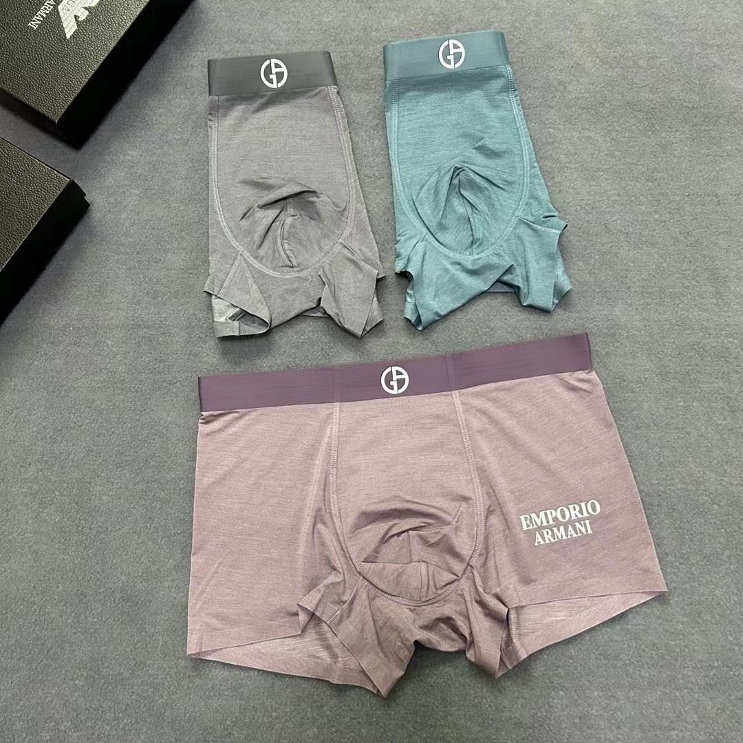  新品！原单品质！ARMANI 阿玛尼  精品盒装男士内裤！外贸国外订单，高品质，锦纶冰丝无痕切割工艺 