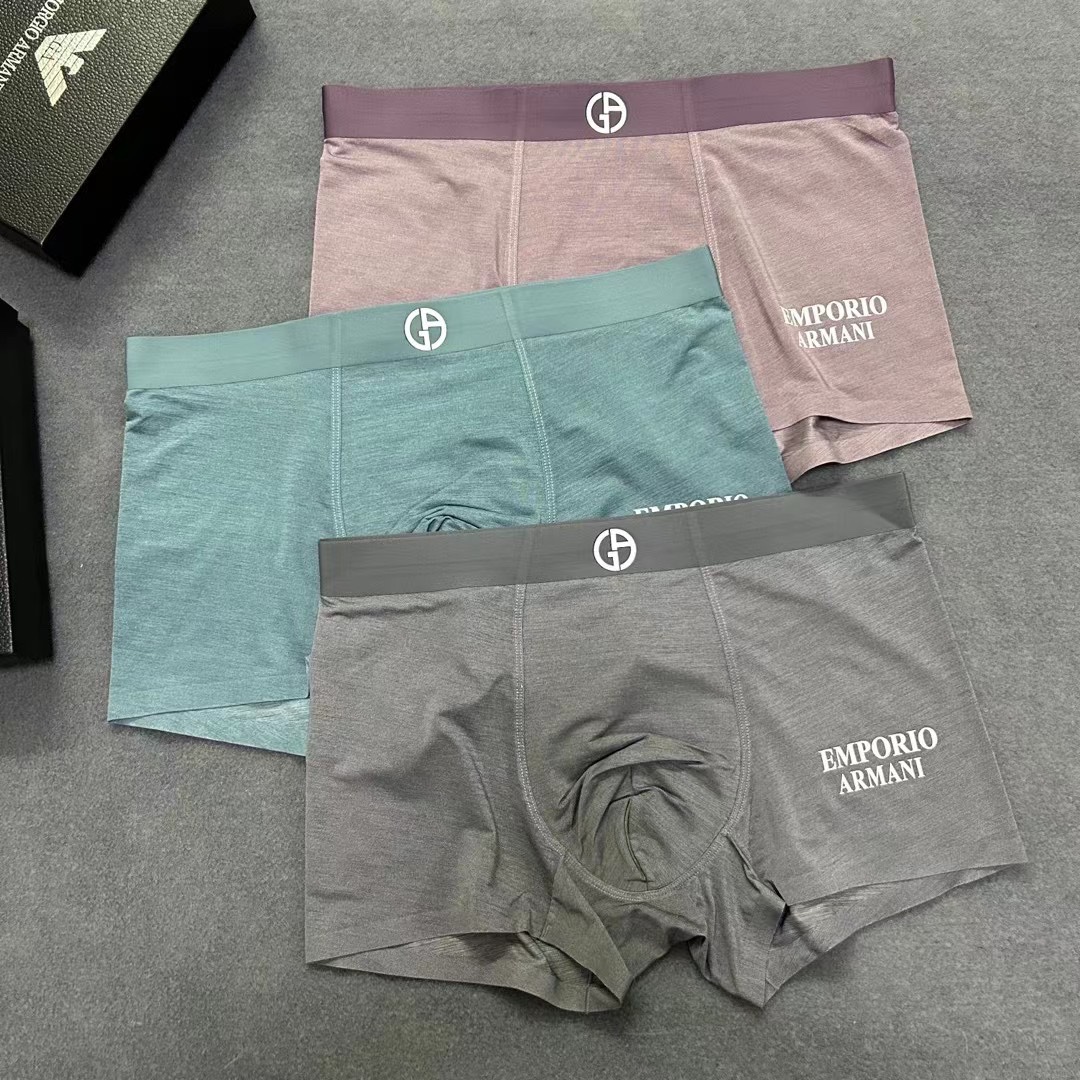  新品！原单品质！ARMANI 阿玛尼  精品盒装男士内裤！外贸国外订单，高品质，锦纶冰丝无痕切割工艺 
