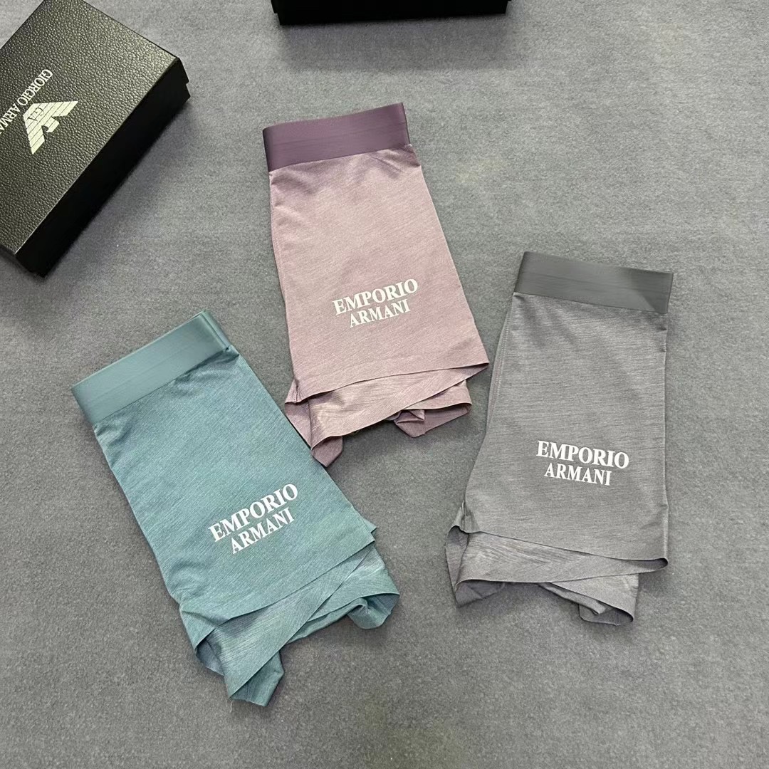  新品！原单品质！ARMANI 阿玛尼  精品盒装男士内裤！外贸国外订单，高品质，锦纶冰丝无痕切割工艺 