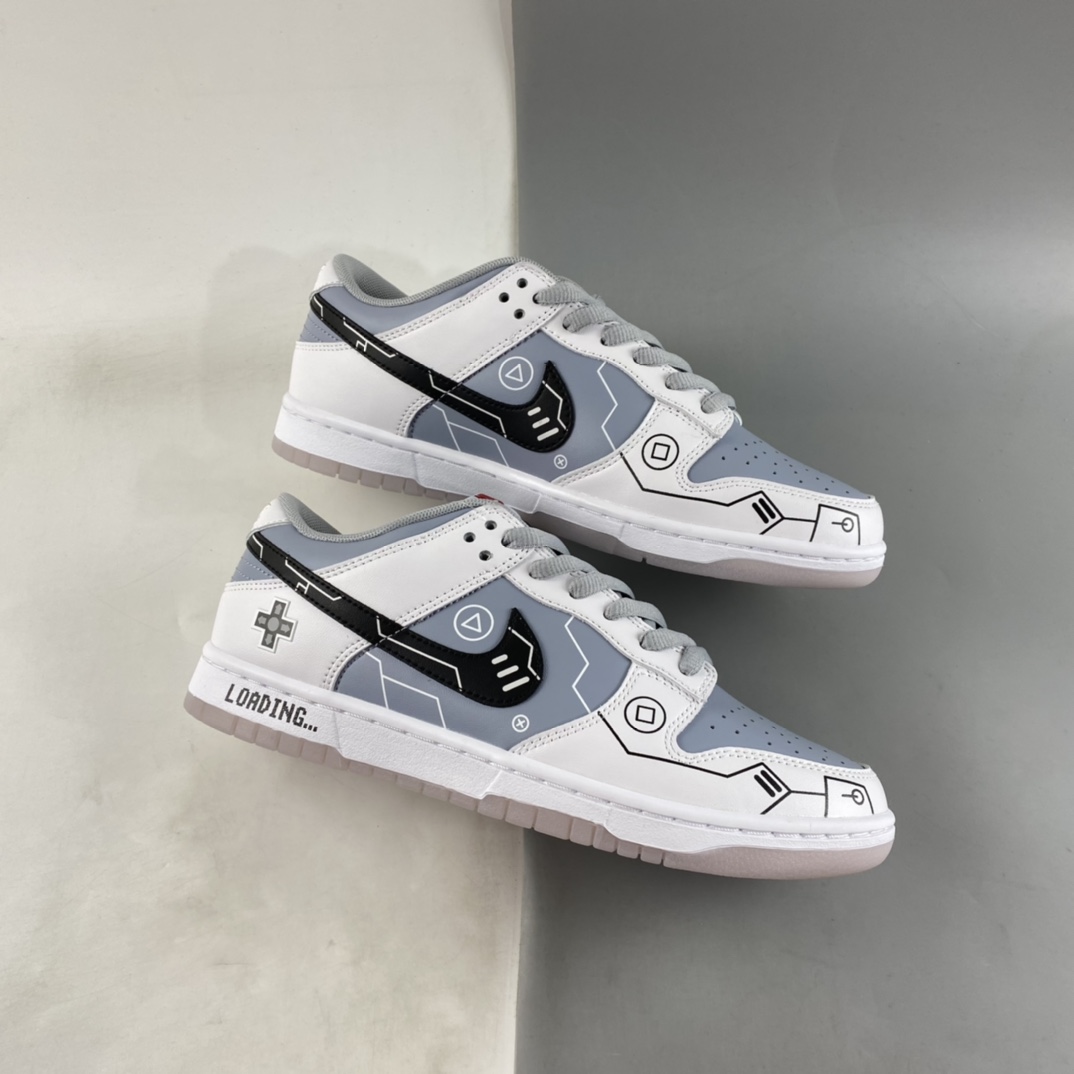 P300 Nike Dunk Low 低帮 电玩 立体按键 板鞋 灰电玩 定制球鞋 PS2363-003