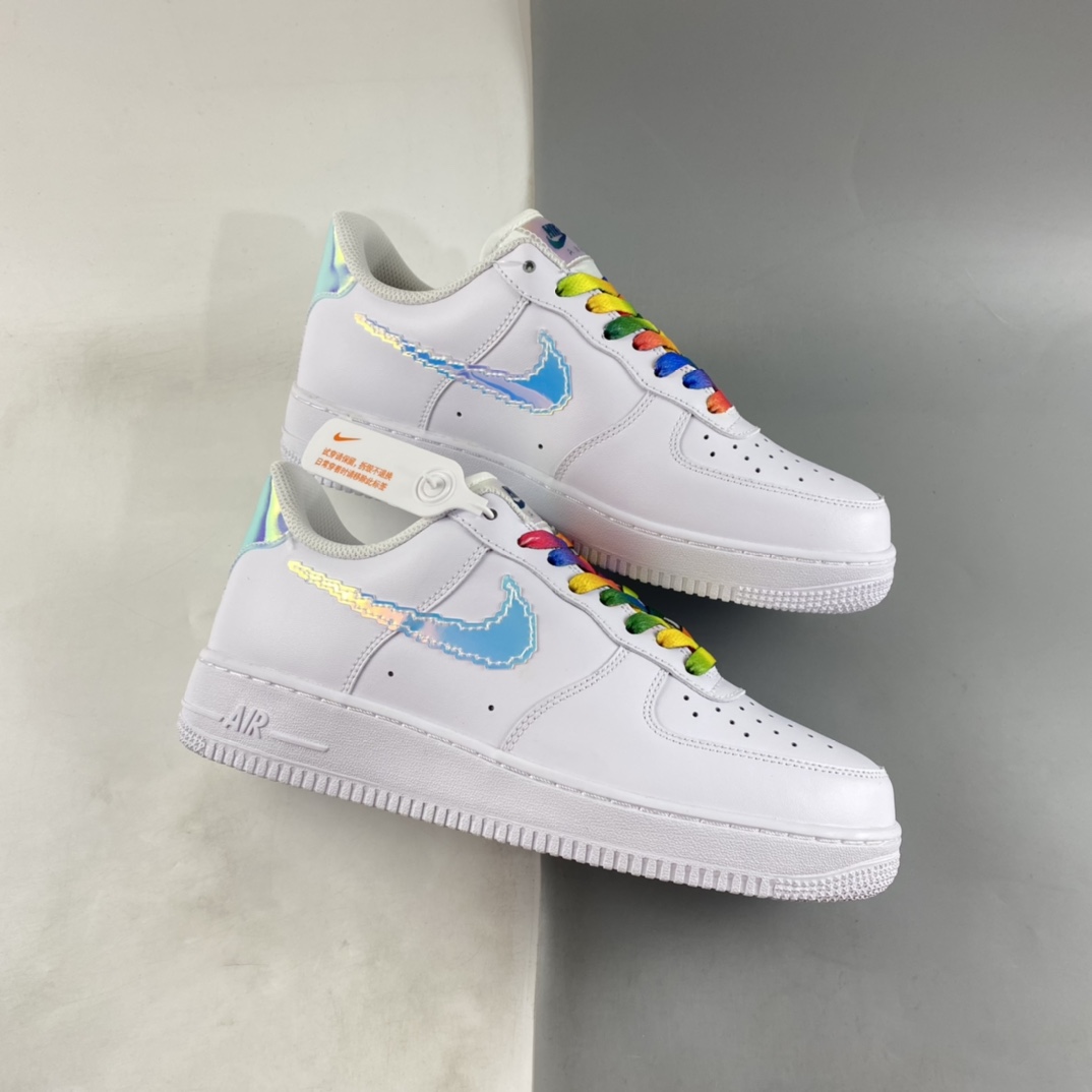 P200 Nike Air Force 1'07 Low 七彩镭射 空军一号低帮休闲板鞋 CV1699-100
