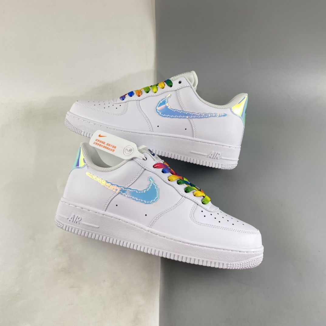 P200 Nike Air Force 1’07 Low 七彩镭射 空军一号低帮休闲板鞋 CV1699-100