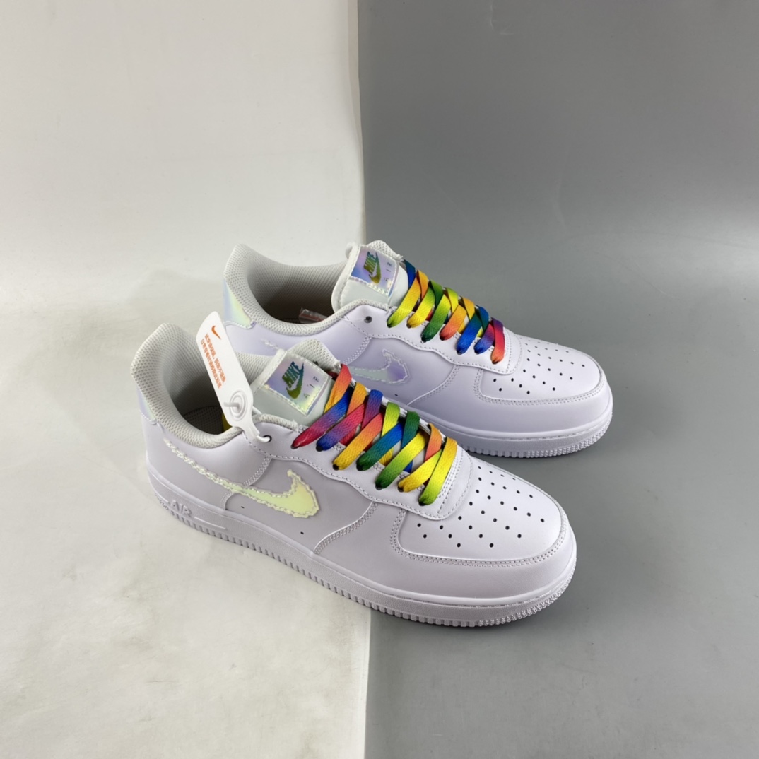 P200 Nike Air Force 1'07 Low 七彩镭射 空军一号低帮休闲板鞋 CV1699-100