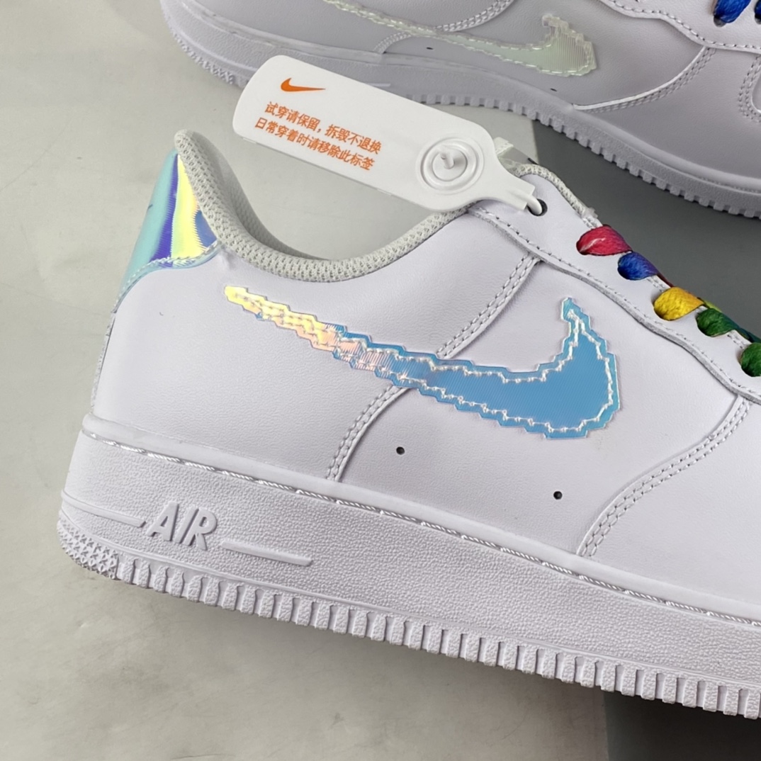 P200 Nike Air Force 1'07 Low 七彩镭射 空军一号低帮休闲板鞋 CV1699-100