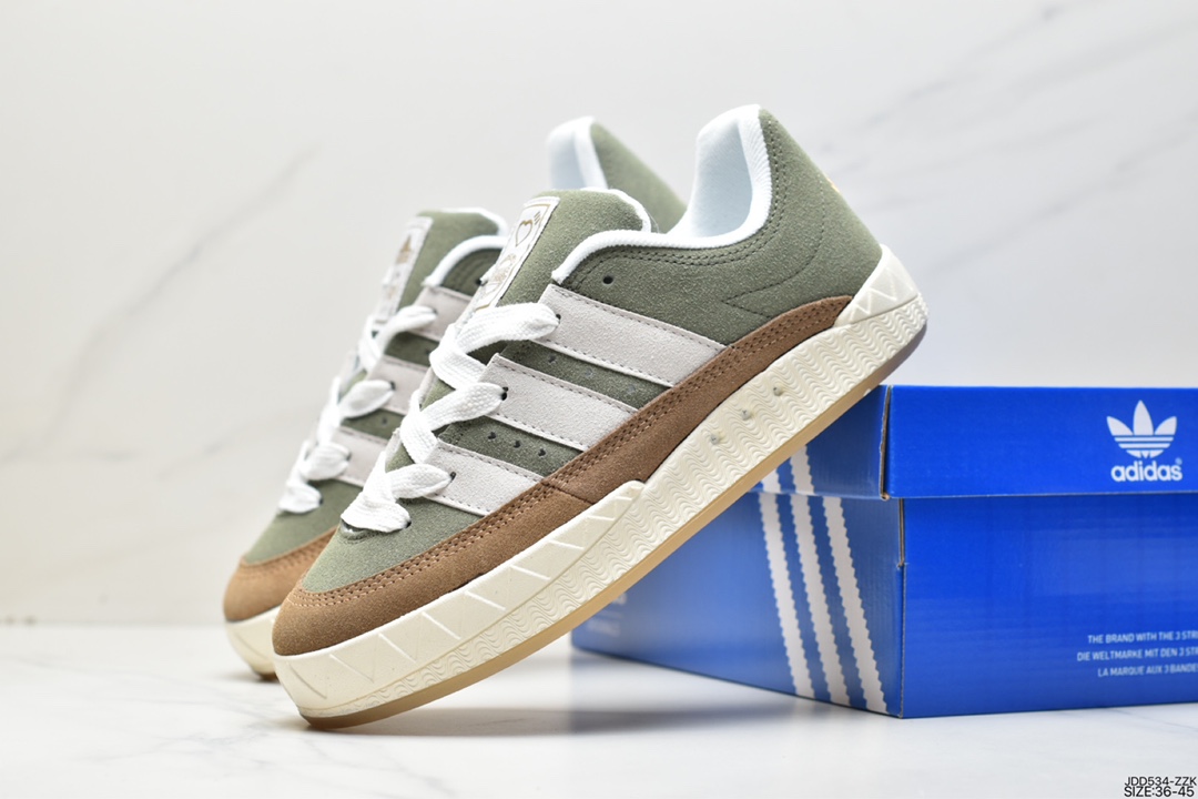 Human Made x Adidas Adimatic Low ”Dust Green” Matic series low-cut sneakers ”Co-branded White Green” DB2912