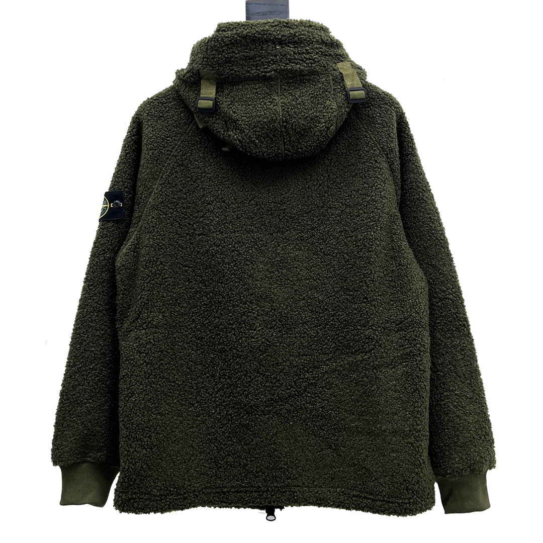 360 石头岛/Stone Island 22FW 胸口口袋泰迪羊羔毛拉链外套