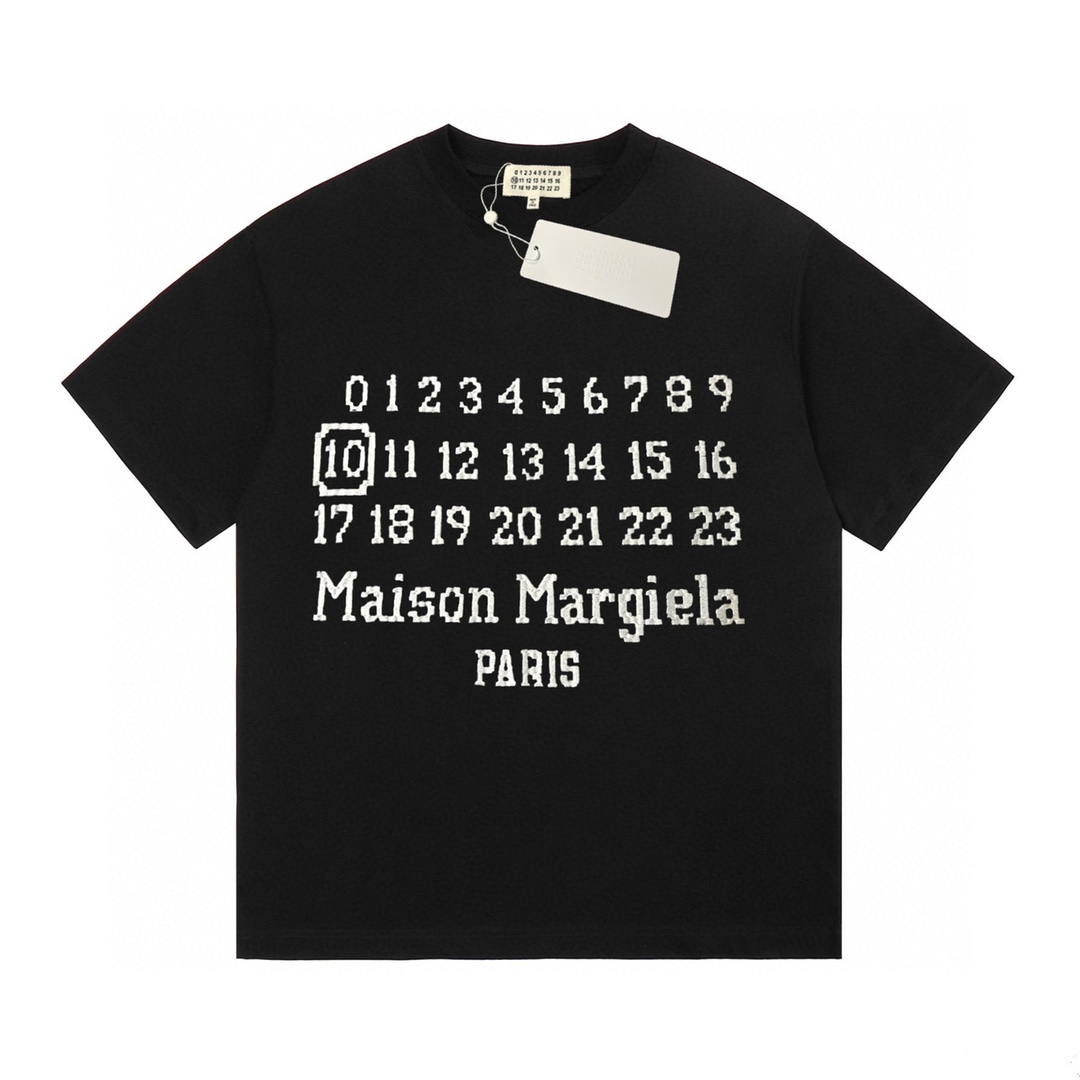 Maison Margiela/MM6/马吉.马吉拉限定款数字刺绣短袖Tee