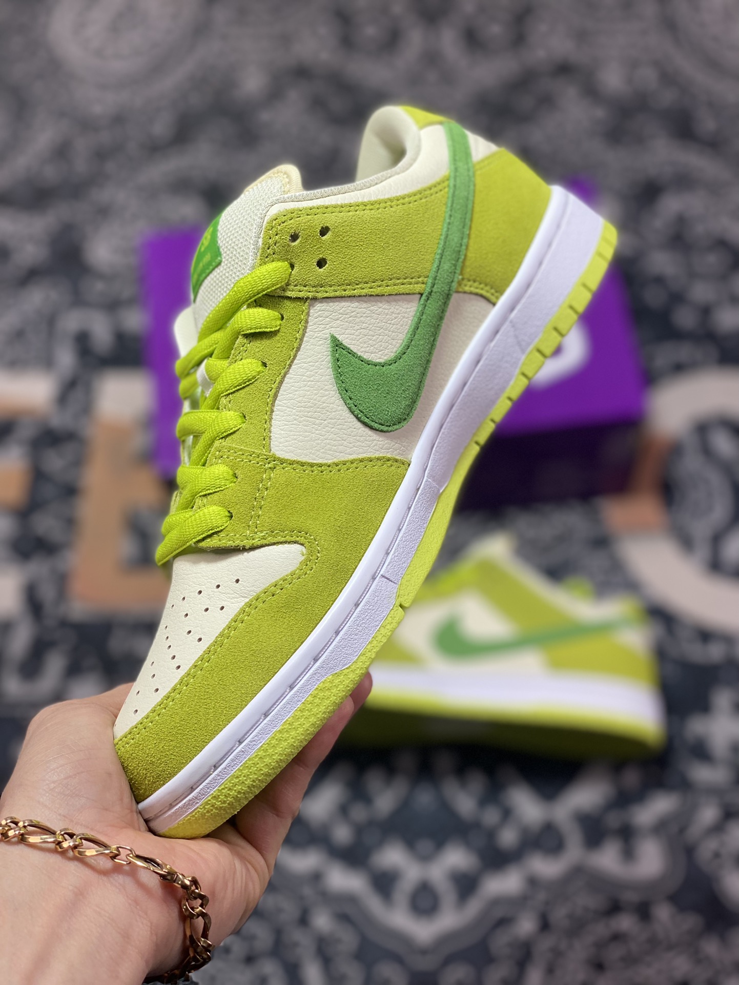 aj dunk series low-top casual sports skateboard shoes ”Green Apple” 0807-300