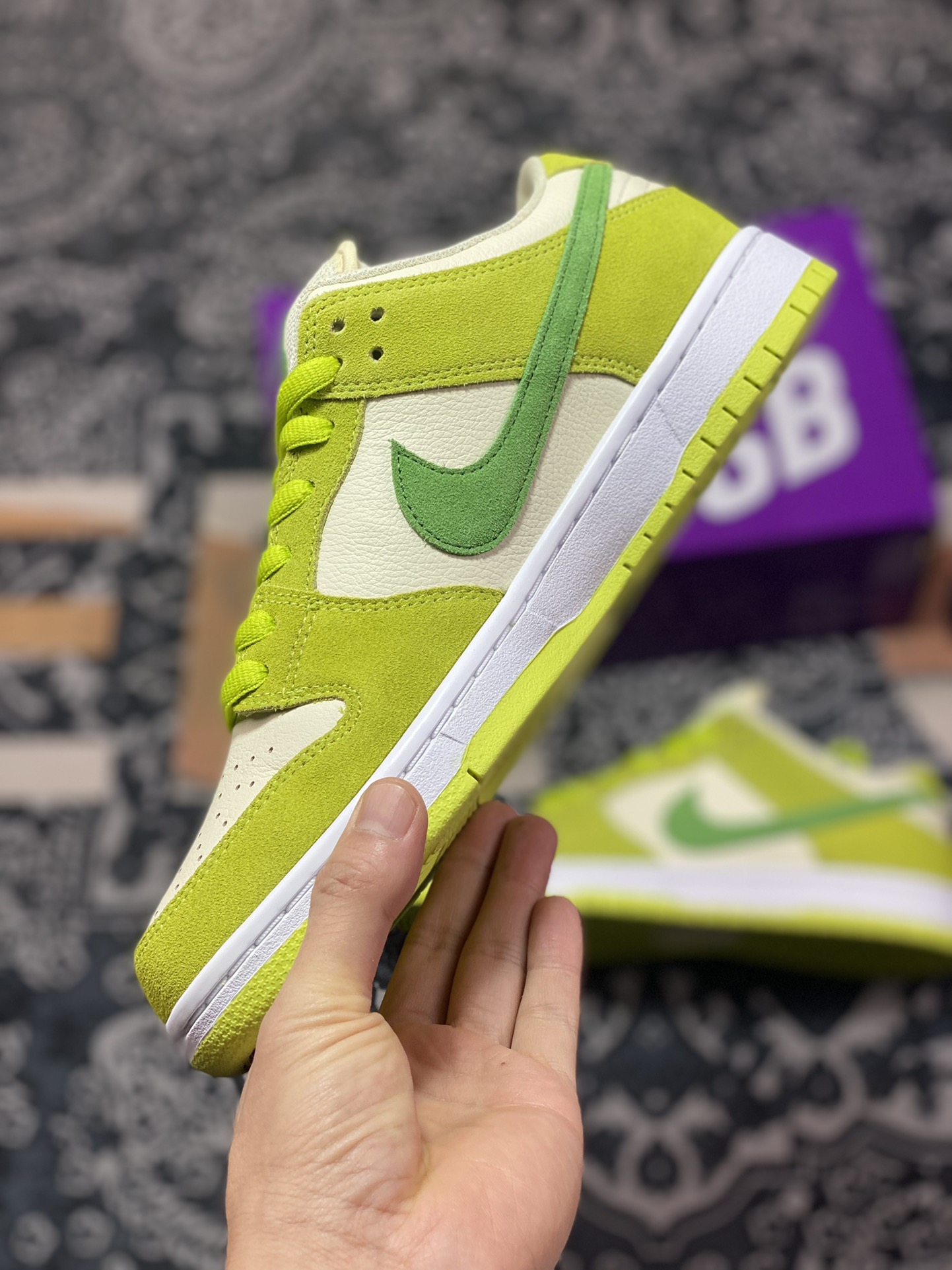 aj dunk series low-top casual sports skateboard shoes ”Green Apple” 0807-300