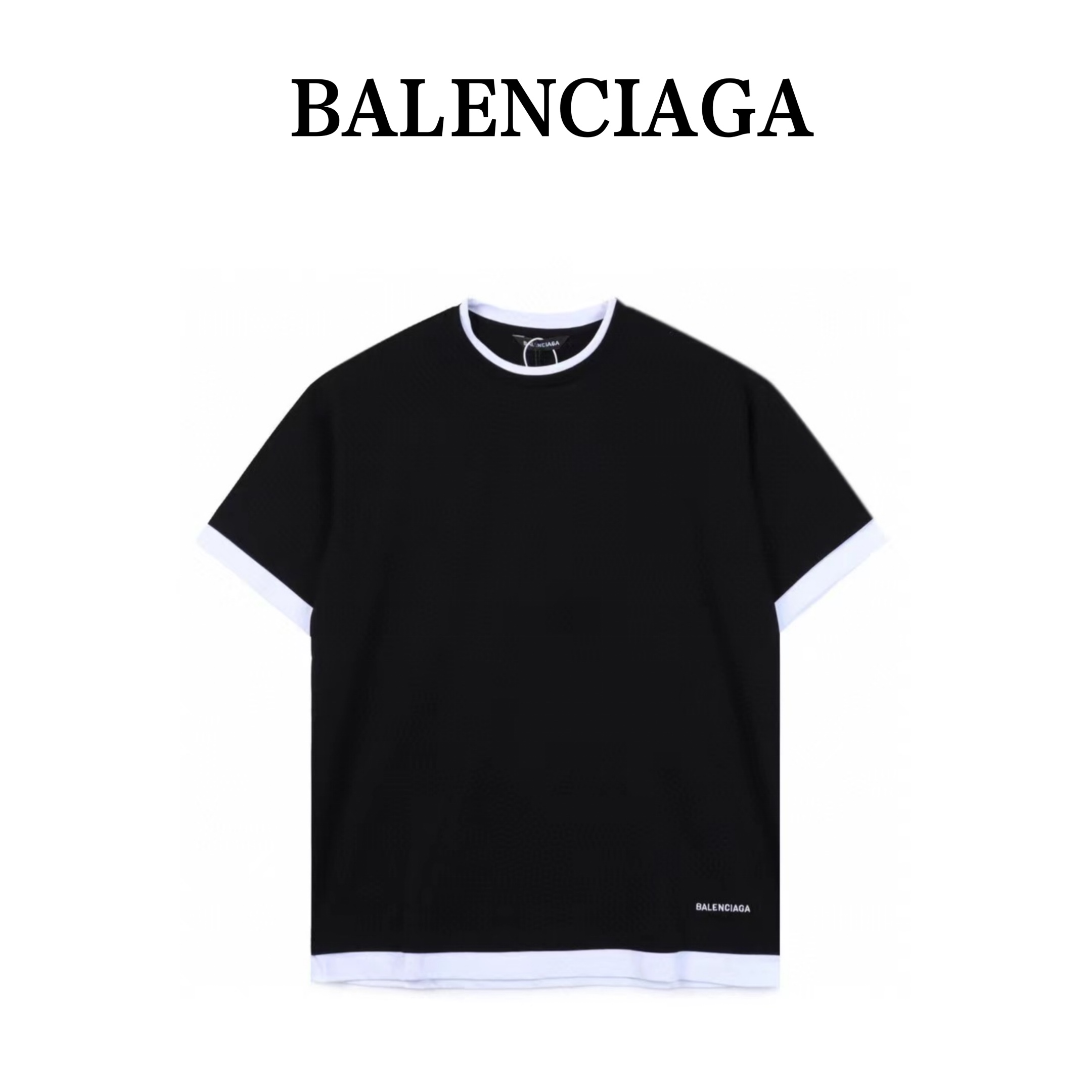 Balenciaga/巴黎世家 21ss 假两件刺绣小Logo 短袖