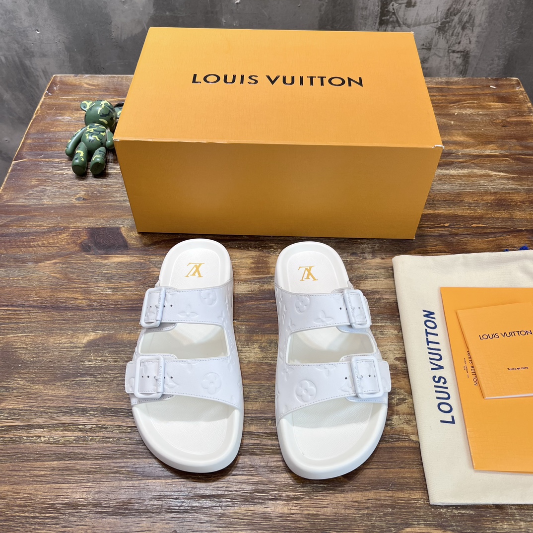 Louis Vuitton LV路易威登 驴牌L家 最新款 老花 棋盘格 浮雕 厚底 凉鞋 拖鞋
