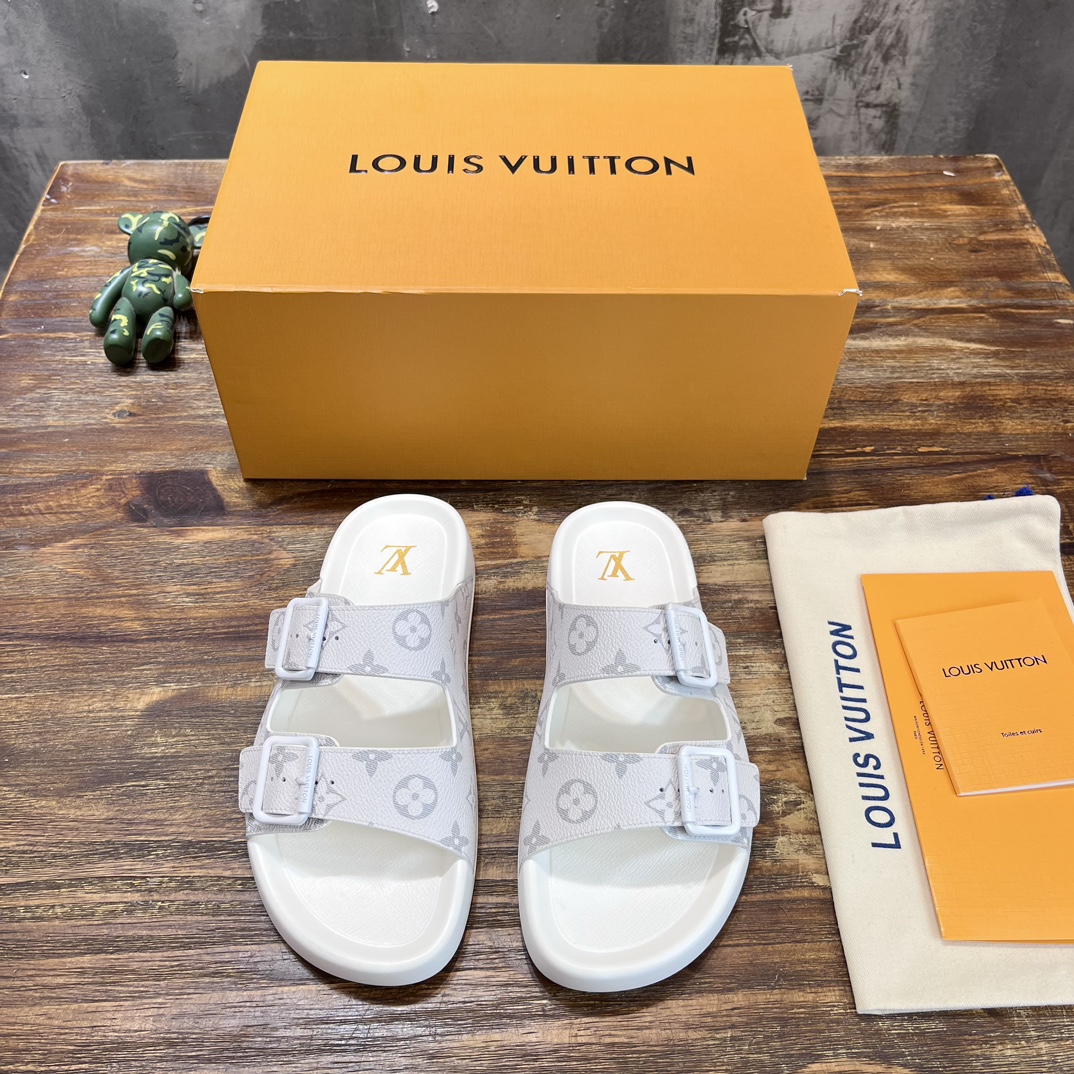 Louis Vuitton LV路易威登 驴牌L家 最新款 老花 棋盘格 浮雕 厚底 凉鞋 拖鞋