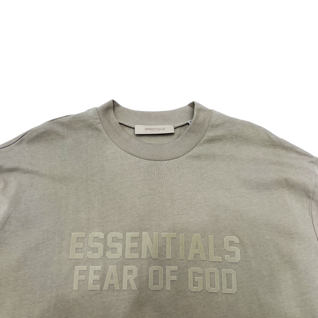 150 FOG FEAR OF GOD复线ESSENTIALS 23ss第八季双排大字母植绒圆领T恤