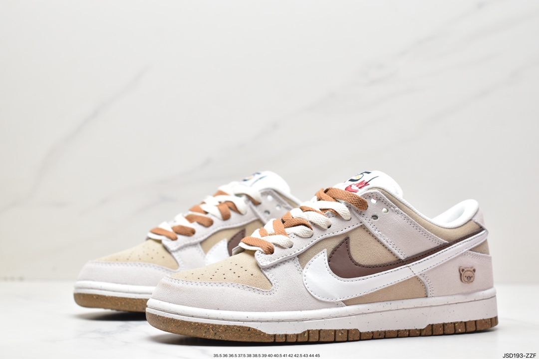 SB Dunk Low SE ”85 Double Swoosh/Grey/Brown Bear” rebound shoes ”suede light brown double swoosh bear” DO9457-113