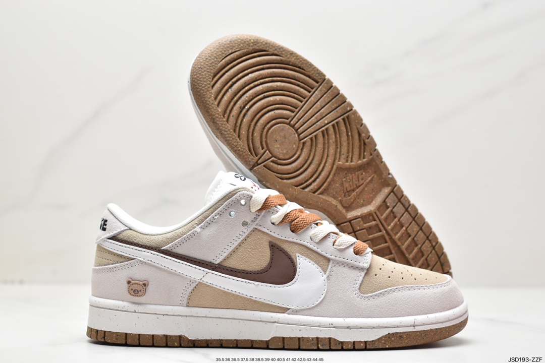 SB Dunk Low SE ”85 Double Swoosh/Grey/Brown Bear” rebound shoes ”suede light brown double swoosh bear” DO9457-113