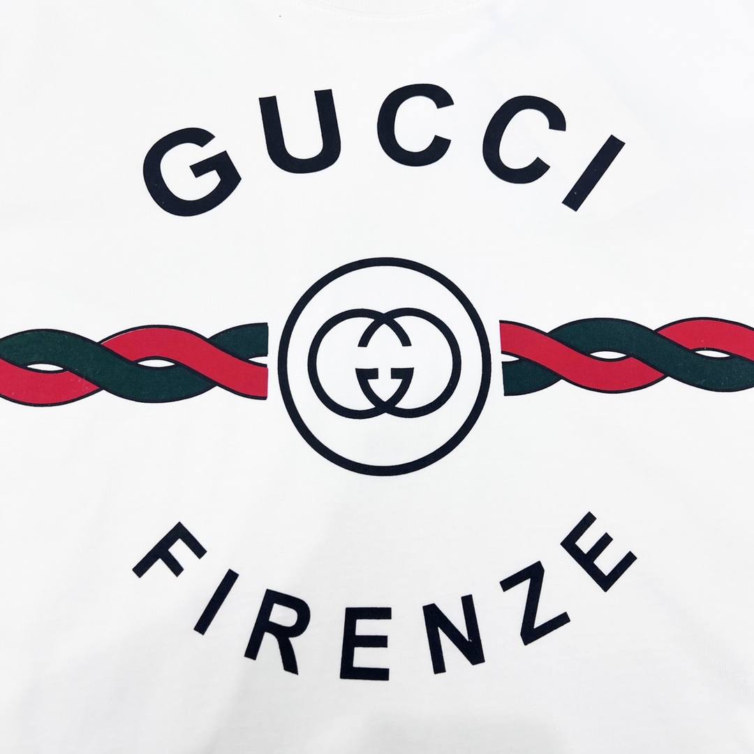 150 GUCCI/古驰 麻花腰带LOGO短袖T恤 定织高克重针织棉