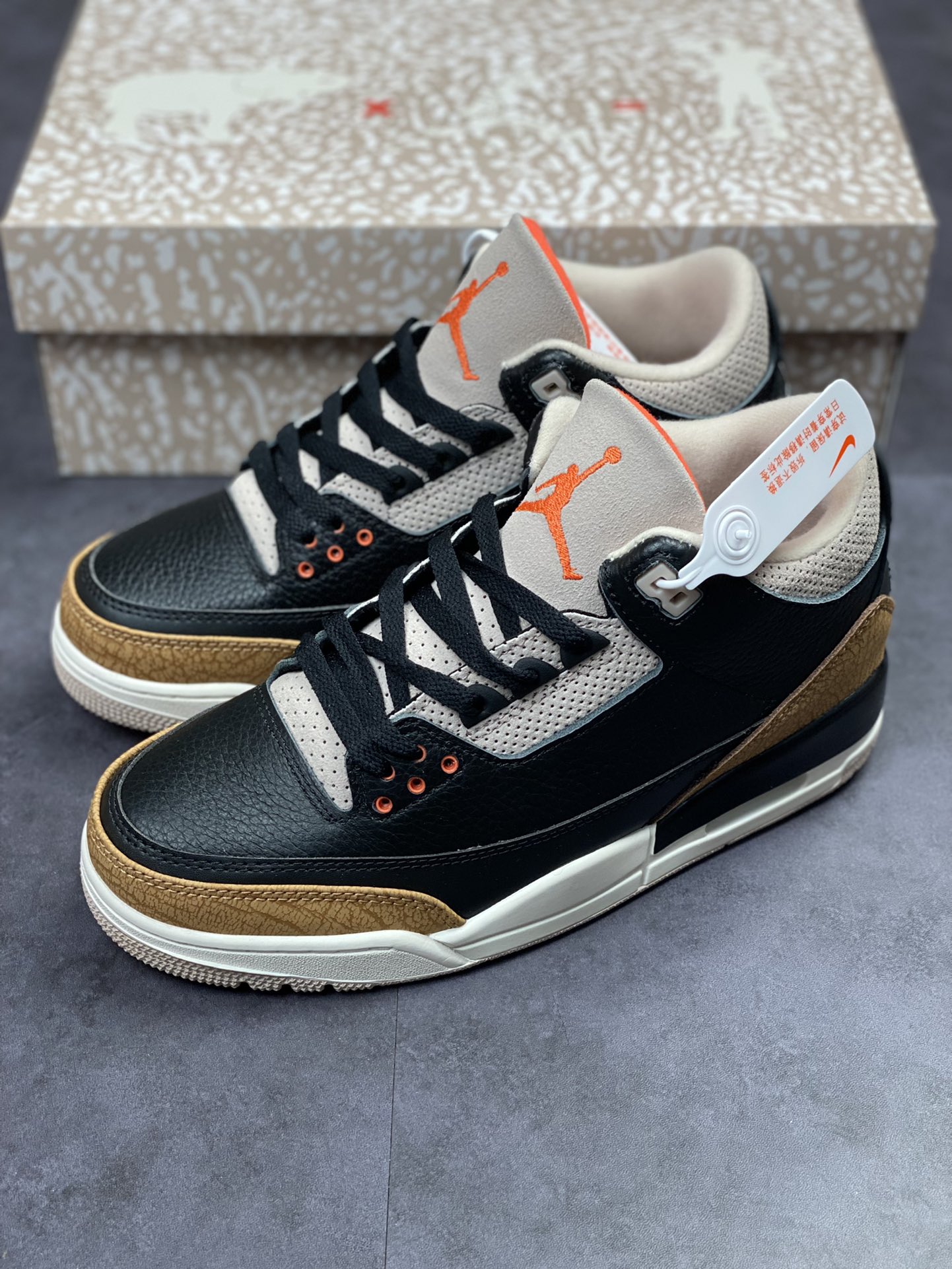 300 乔丹3代 AJ3 Air jordan 3 Retro ”Desert Cement”黑棕大象 CT8532-008