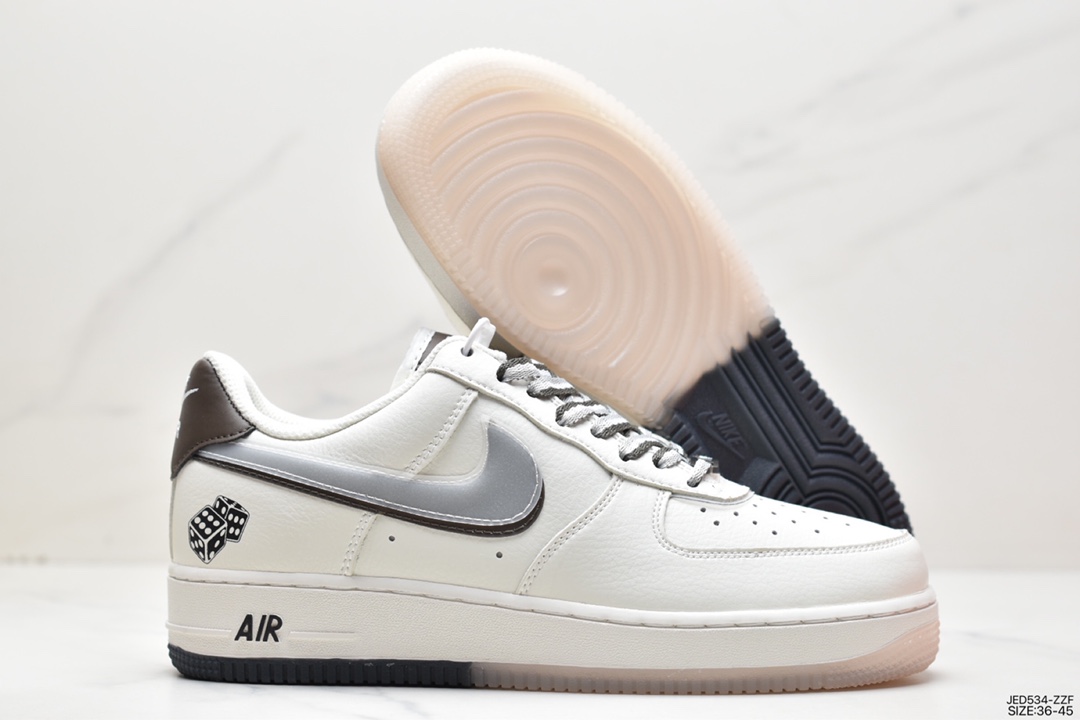 Nike Air Force 1 07 Mid ”Dice” Air Force 1 sneakers ”off-white coffee brown dice double hook” CW1574-901