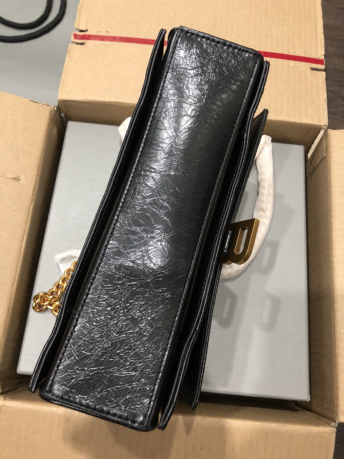 Balenciaga Style Black Leather Chain Bag style reference detail image 5 from source 776243