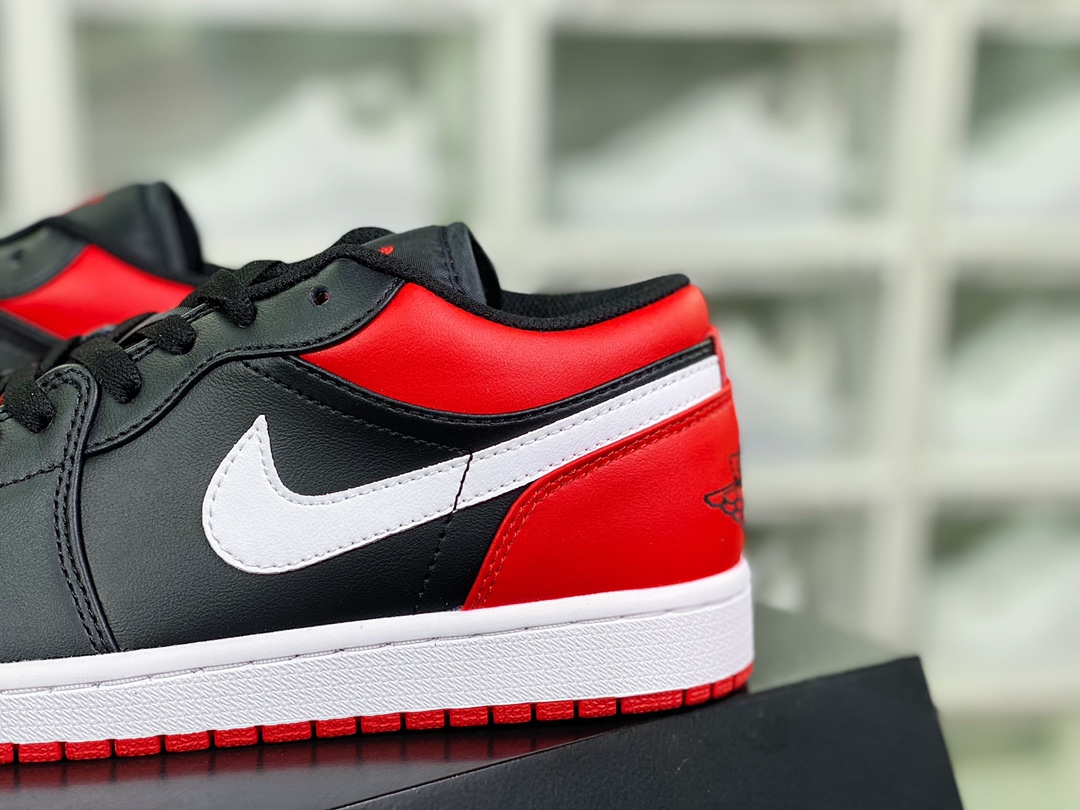 Air Jordan 1 Low ”Black Toe” AJ1 Jordan generation low-top basketball shoes ”Low-top black red toe” 553558-066