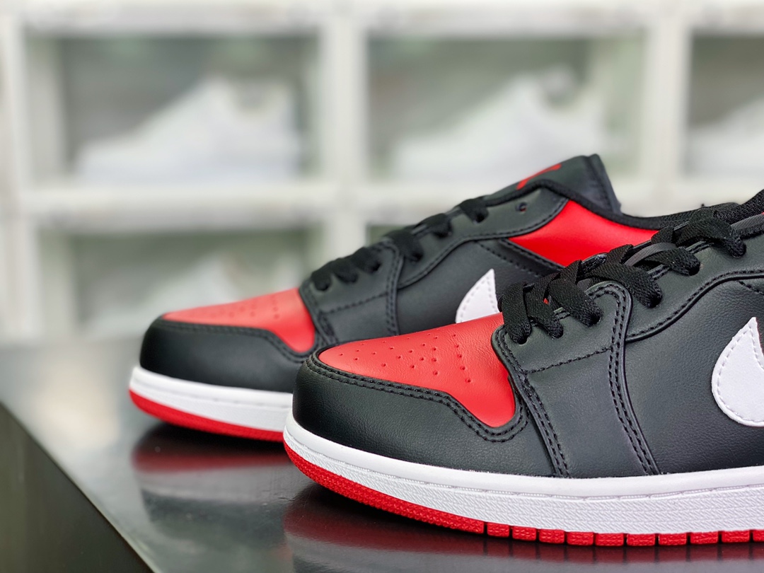 Air Jordan 1 Low ”Black Toe” AJ1 Jordan generation low-top basketball shoes ”Low-top black red toe” 553558-066