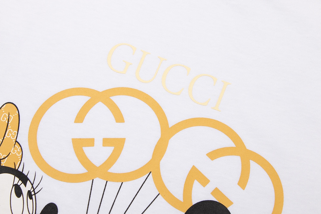 古驰/Gucci 春夏新款 卡通金色米奇印花圆领短袖