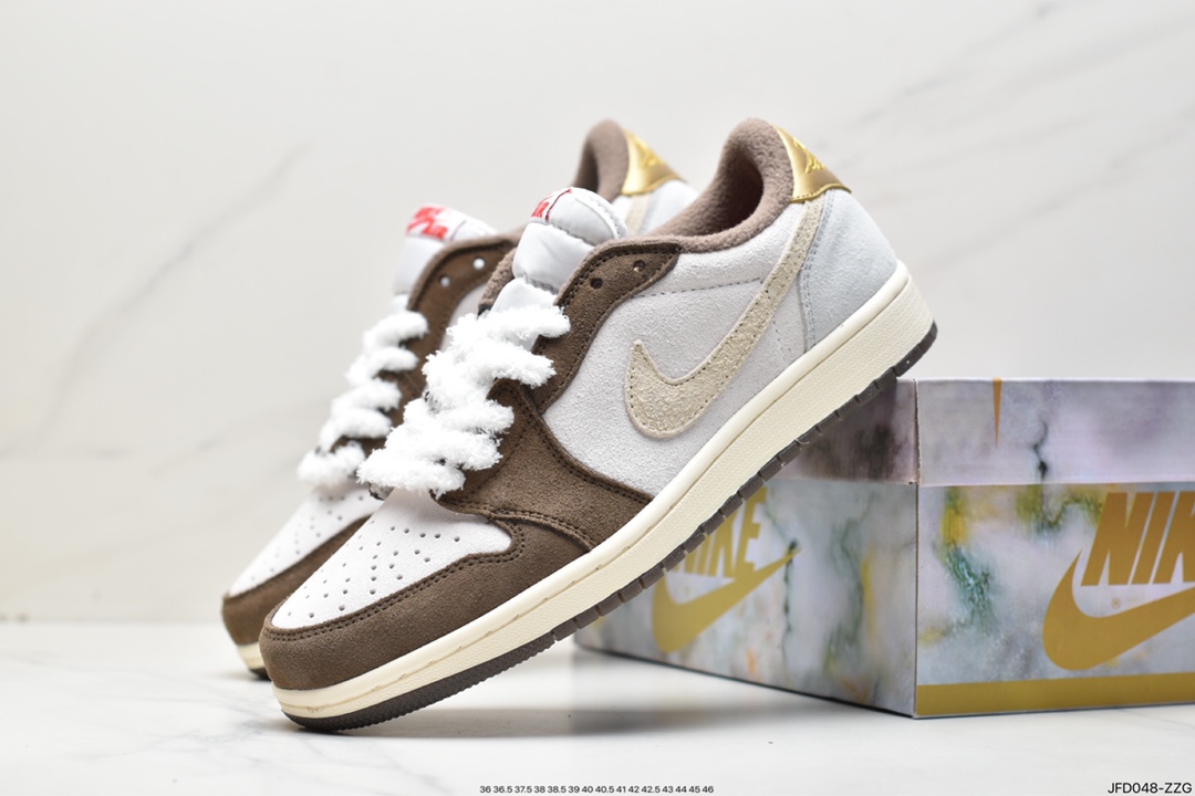 170 Nike Air Jordan 1 Low OG”Year of the Rabbit”AJ1乔丹一代篮球鞋“棕灰金兔年限定” DV1312-200