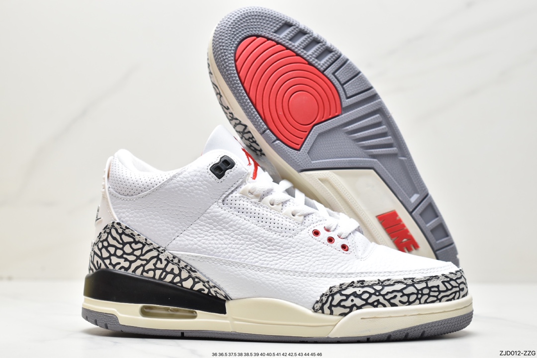 240 Air Jordan 3 ”White Cement Reimagined” AJ3 乔3全新白水泥篮球鞋 DN3707-100