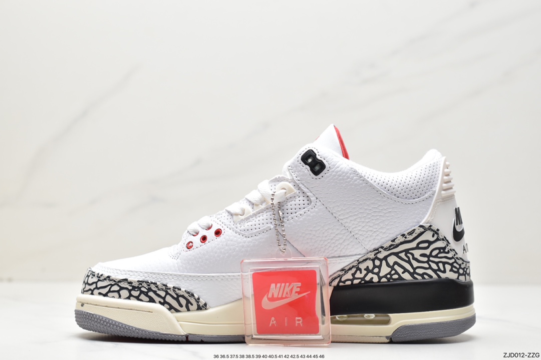 240 Air Jordan 3 ”White Cement Reimagined” AJ3 乔3全新白水泥篮球鞋 DN3707-100