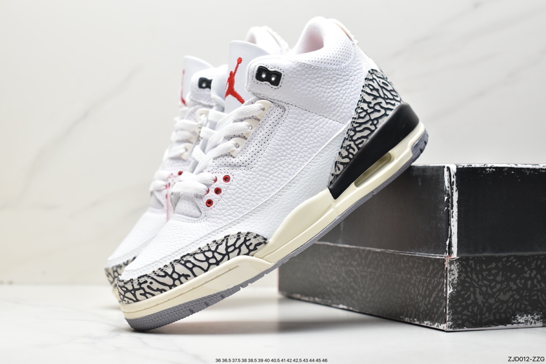 240 Air Jordan 3 ”White Cement Reimagined” AJ3 乔3全新白水泥篮球鞋 DN3707-100