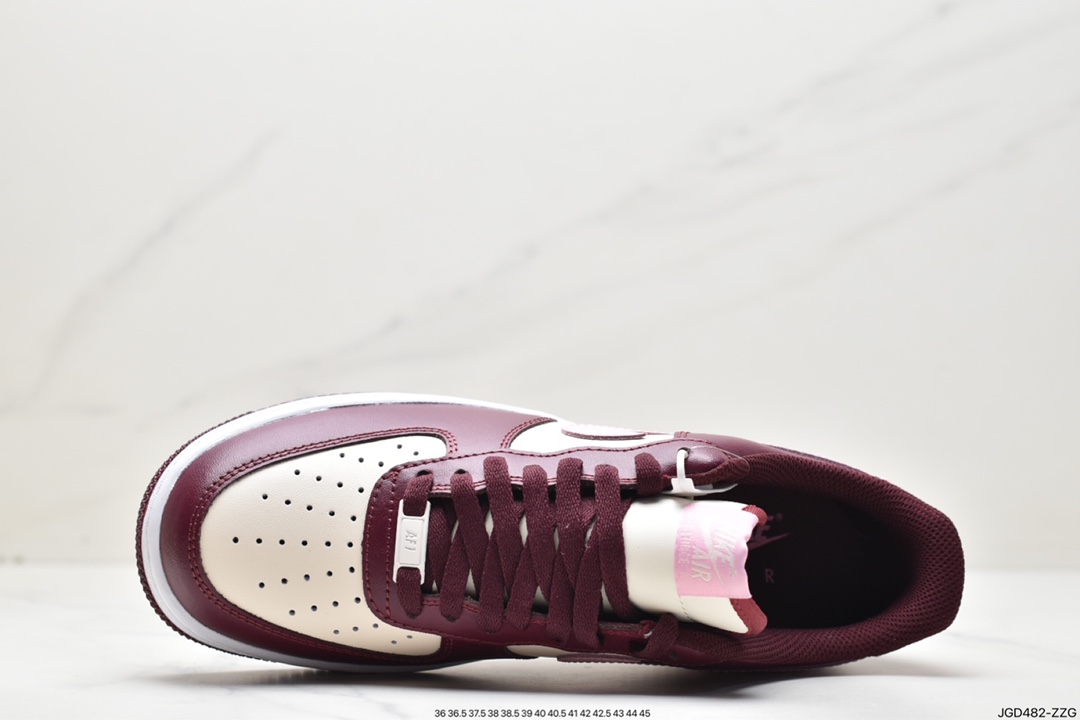 180 Nike Wmns Air Force 1'07 Low”Valentine’s Day”空军一号低帮板鞋“米白粉酒红樱桃情人节”FD9925-161