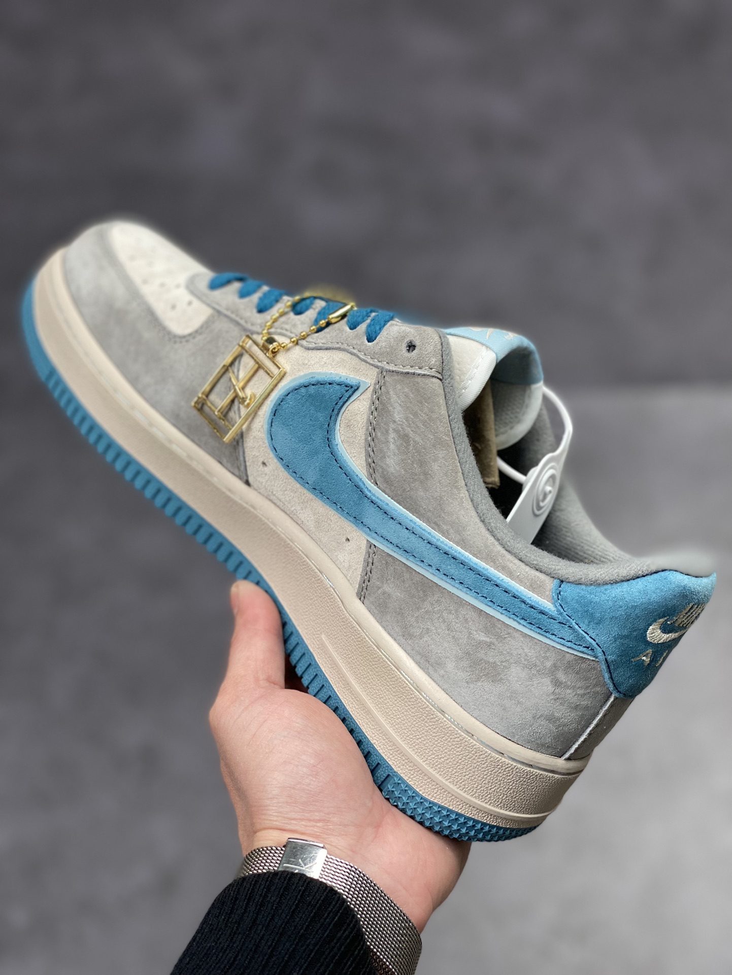 250 Nike Air Force 1 Low 07 灰蓝麂皮ZB2121-666