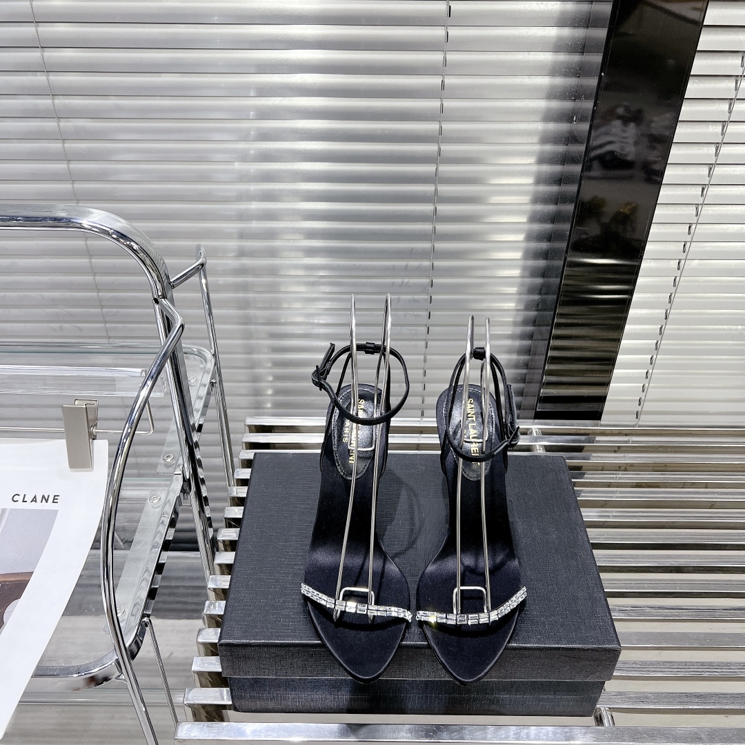 Yves Saint Laurent Shoes High Heel Pumps Sandals Rose Genuine Leather