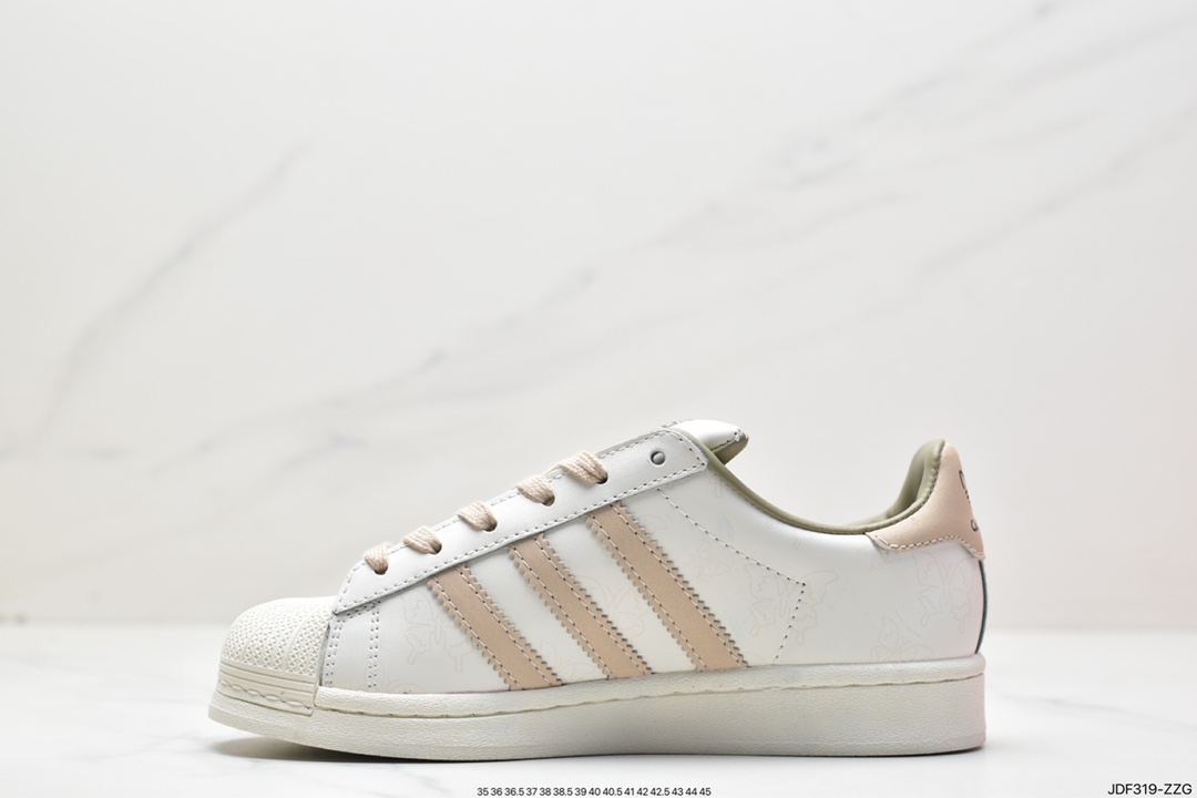 Adidas Clover Originals Superstar ”Sail/Green/Lace” shell toe series low-cut sneakers ID7447