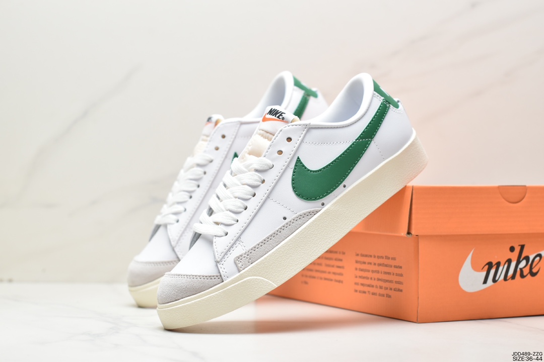 120 耐克Blazer Low '1977 Vintage”White/Light Blue/Grey”经典开拓者低帮板鞋DC4769-105
