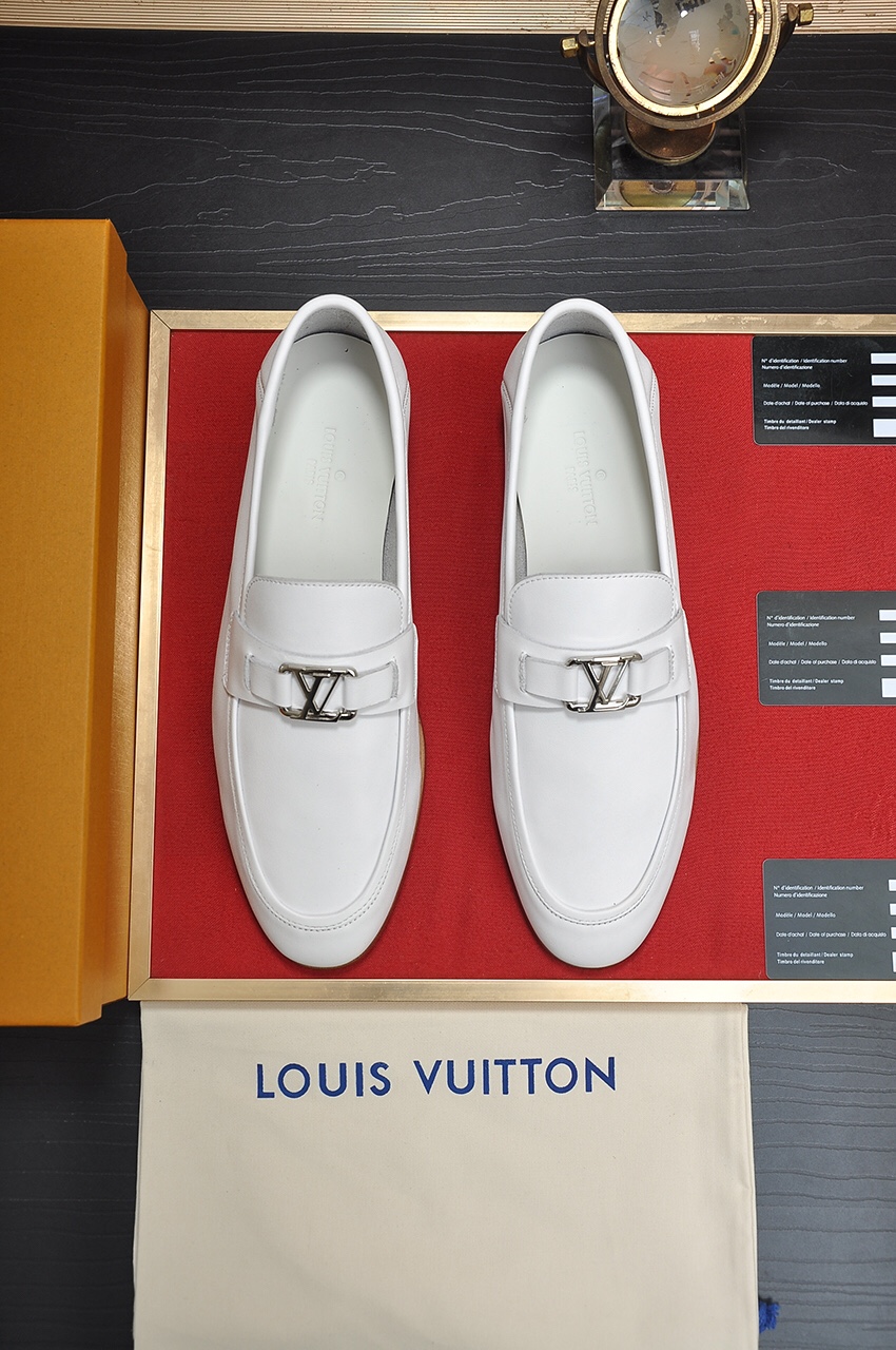 Louis Vuitton Shoes Plain Toe Splicing Cowhide Genuine Leather Rubber