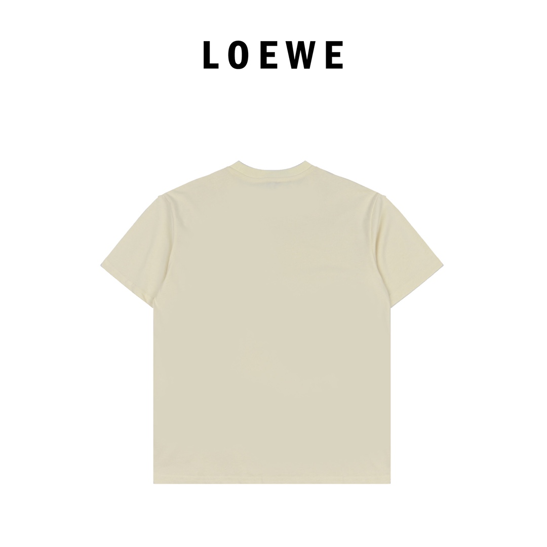 罗意威LoeWe2022新款发泡刺绣印花假口袋短袖T